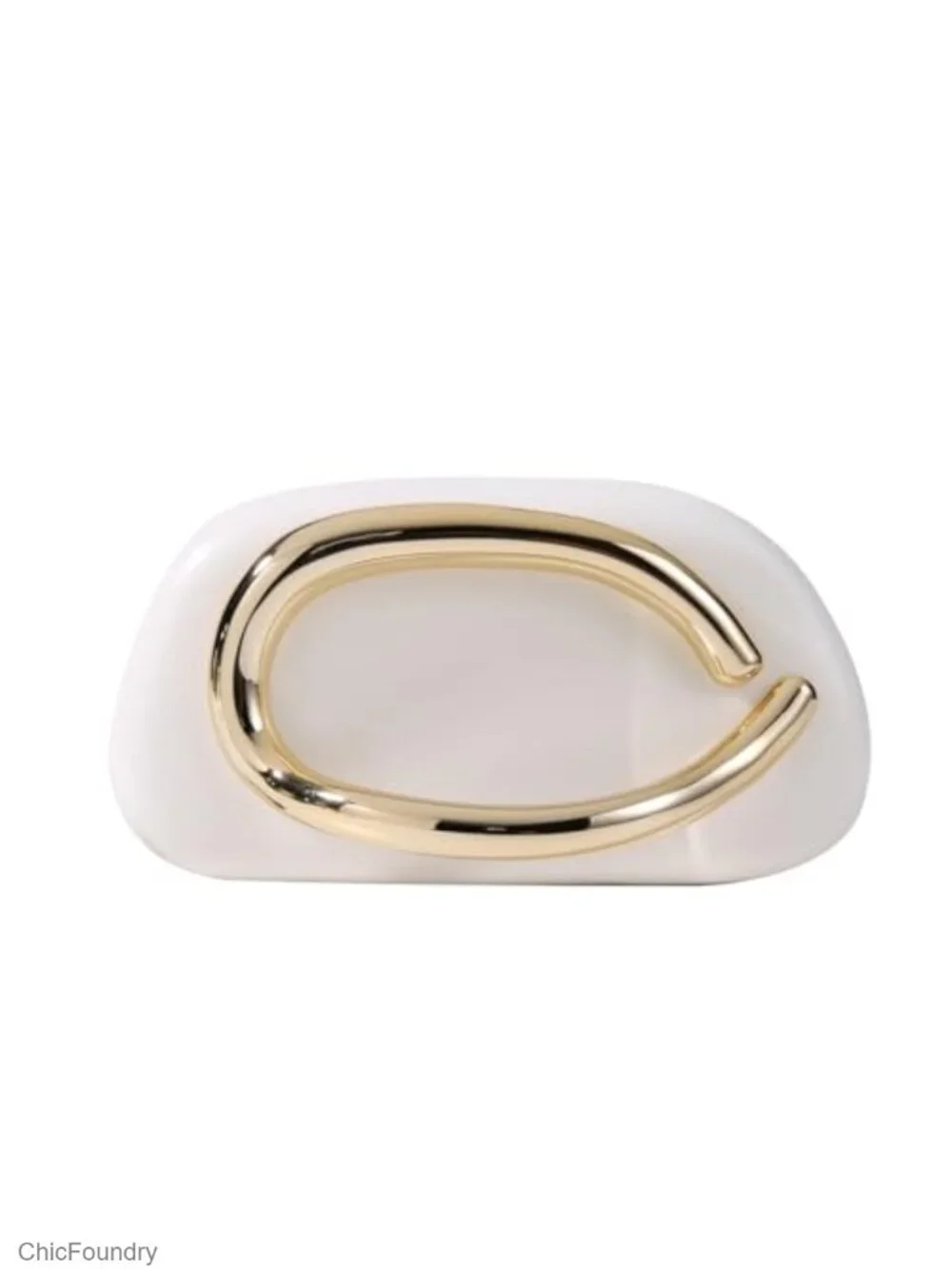 PU Leather Art Deco Clutch Bag with Removable Chain - Evening Handbag Purse